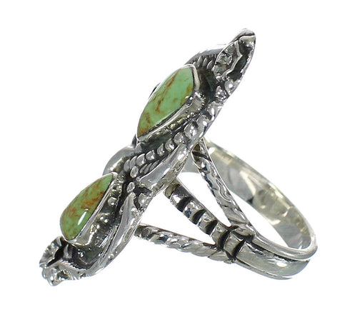 Authentic Sterling Silver And Turquoise Southwestern Ring Size 5-3/4 RX62822